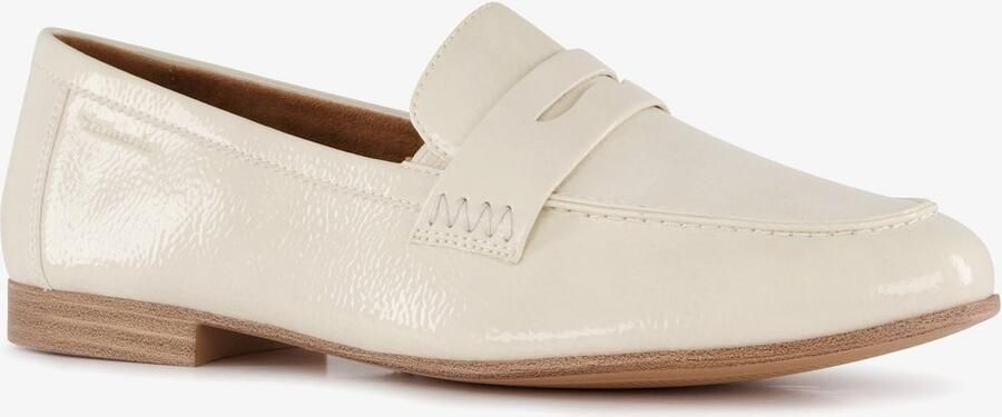 Tamaris dames loafers met lak ivoor Beige