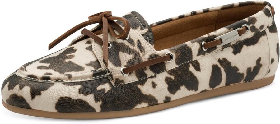 Tamaris dames mocassin 1-23612-46-102 damesschoen slipper ballerina koeienprint