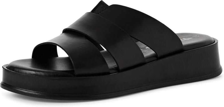 Tamaris Sandalen van leer met plateauzool