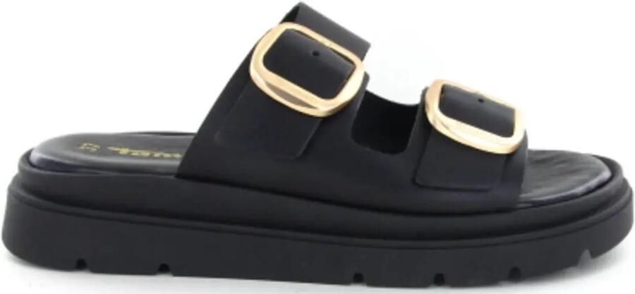 Tamaris dames leren muiltjes 1-27239-42-003 damesschoenen sleehak zwart - Foto 2