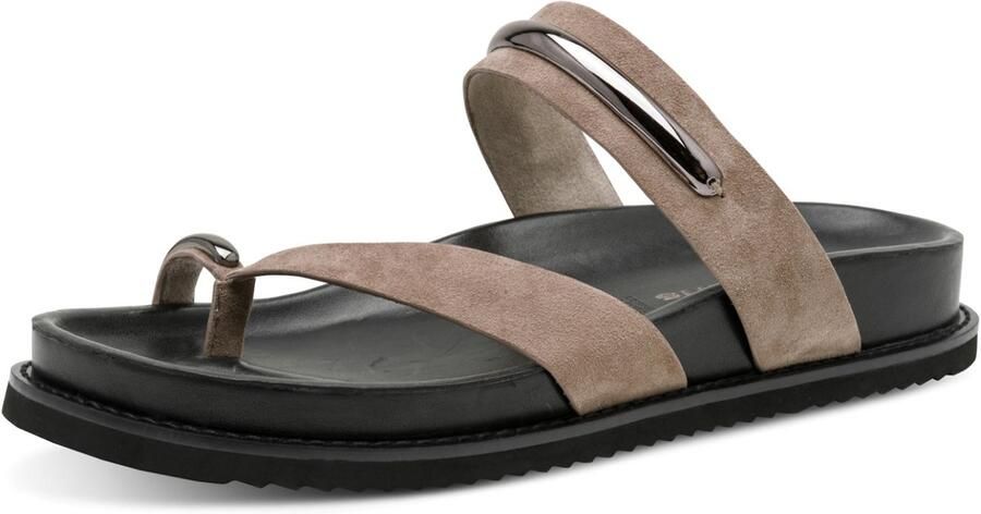 Tamaris leren slippers voor dames 1-27415-46-341 Damesschoenen Voetbed Beige - Foto 2