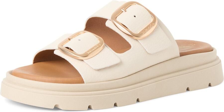 Tamaris dames leren muiltjes 1-27239-42-413 damesschoenen sleehak ivory - Foto 2