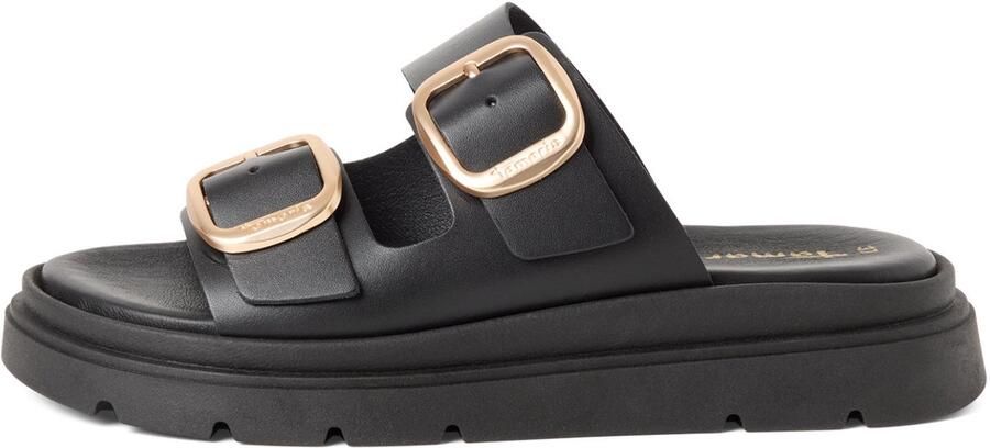 Tamaris dames leren muiltjes 1-27239-42-003 damesschoenen sleehak zwart