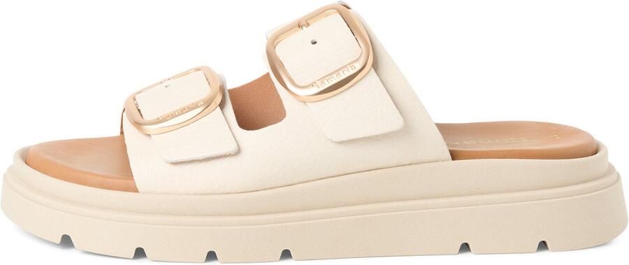 Tamaris dames leren muiltjes 1-27239-42-413 damesschoenen sleehak ivory
