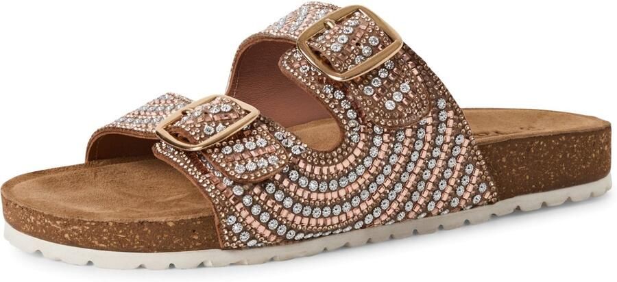 Tamaris Slippers zomerschoen slippers bezet met fonkelende sierstenen - Foto 2