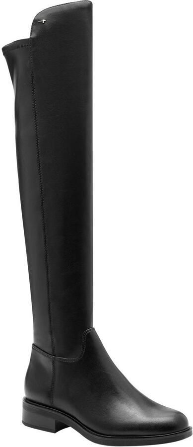 Tamaris Overknee-laarzen blokhak lange laars met klein t-logo-embleem