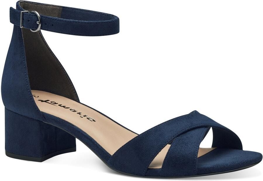 Tamaris Sandaaltjes zomerschoen sandaal blokhak met beklede hak