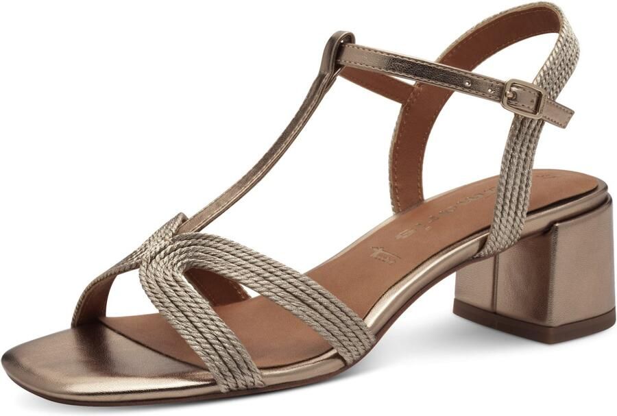 Tamaris Elegante Bronzen Sandalen met Blokhak - Foto 2