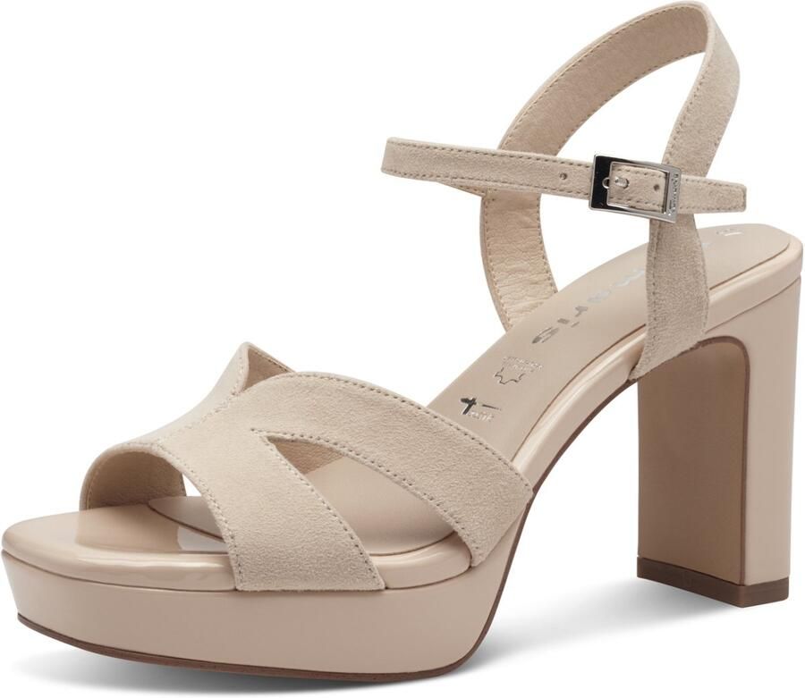 Tamaris Sleehaksandaaltjes zomerschoen sandaal sleehak met jute-beslag smalle vorm - Foto 2