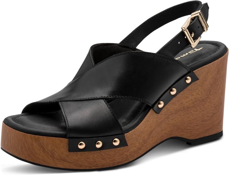 Tamaris Sandalen met sleehak 12837446001BLK