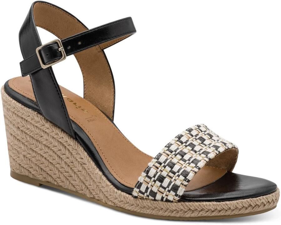 Tamaris Sandalen met riem beige zwart wit