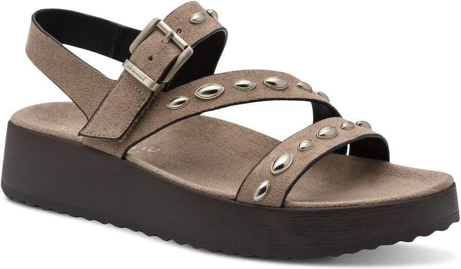 Tamaris Platte sandalen 28421-46-341 Taupe