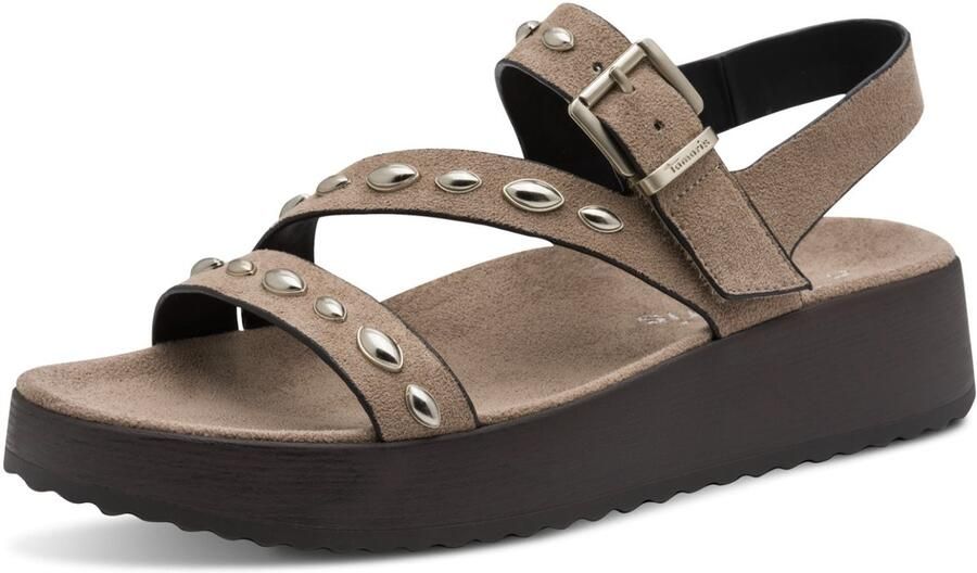 Tamaris Platte sandalen 28421-46-341 Taupe