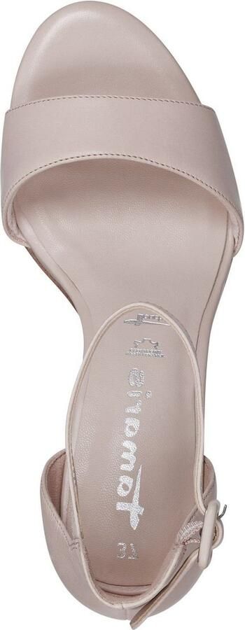 Tamaris Zwarte Leren Hoge Hak Sandalen Black Dames - Foto 6