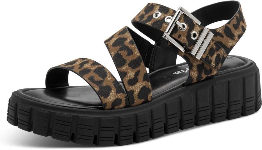 Tamaris dames sandalen zwart leopard