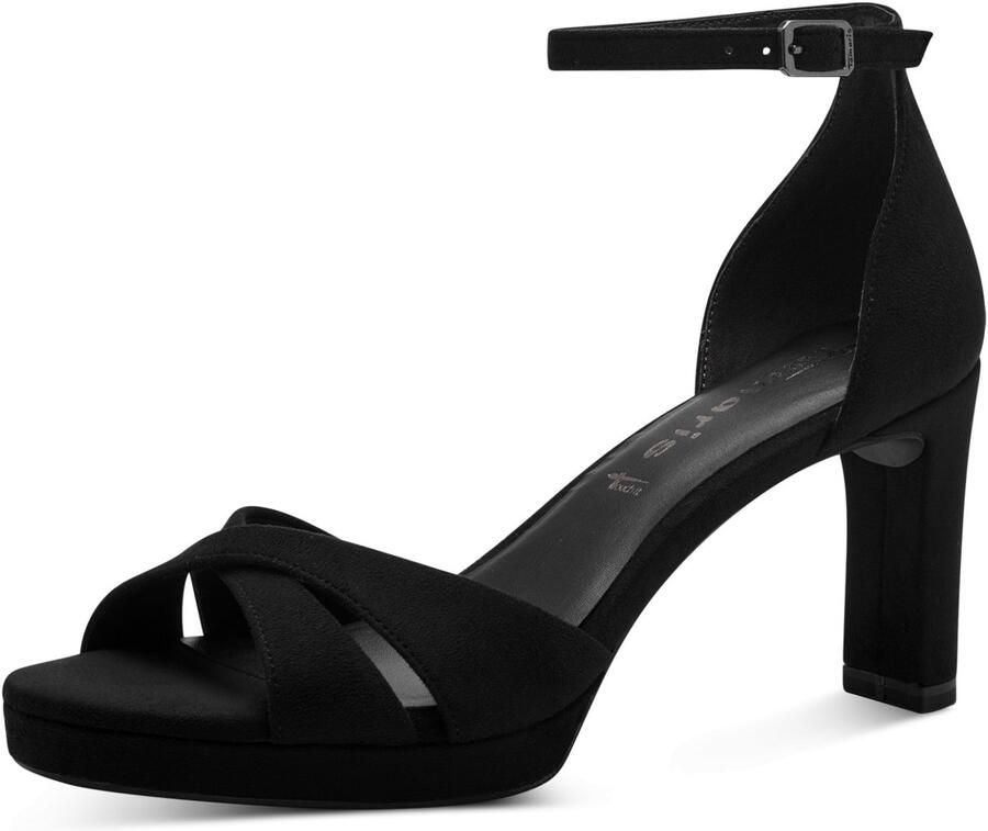 Tamaris Elegante Zwarte Sandalette Vegan Voetbed Hak Black Dames - Foto 2