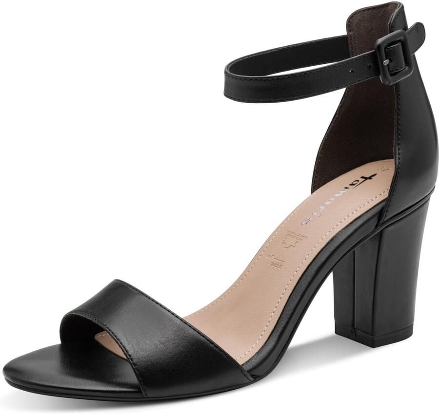 Tamaris leren damessandaal 1-28326-42 001 damesschoenen M2832642 zwart