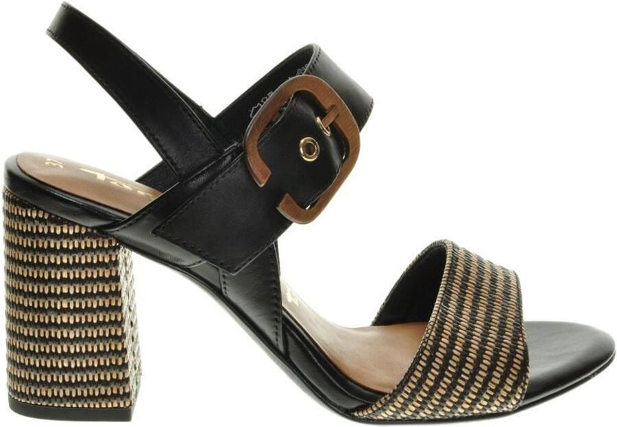 Tamaris Zwarte Casual Open Platte Sandalen Black Dames