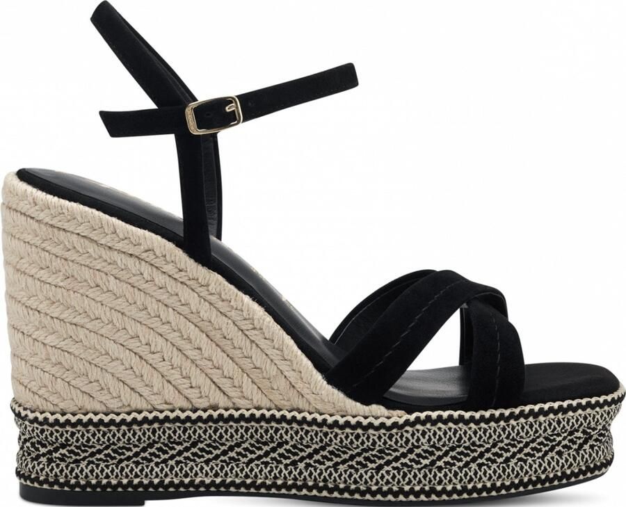Tamaris Sandalen met sleehak zwart Leer Dames - Foto 10