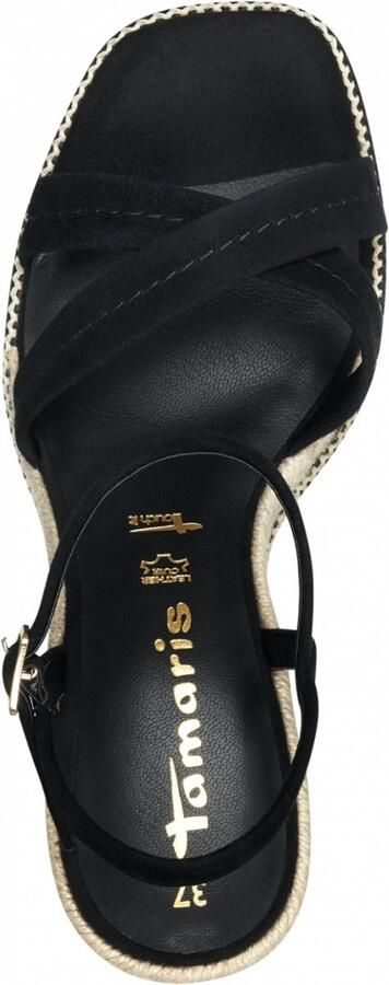 Tamaris Sandalen met sleehak zwart Leer Dames - Foto 16