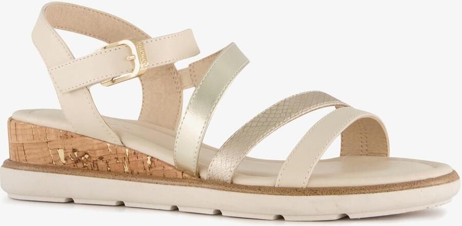 Tamaris dames sandalen met sleehak ivoor Beige - Foto 2