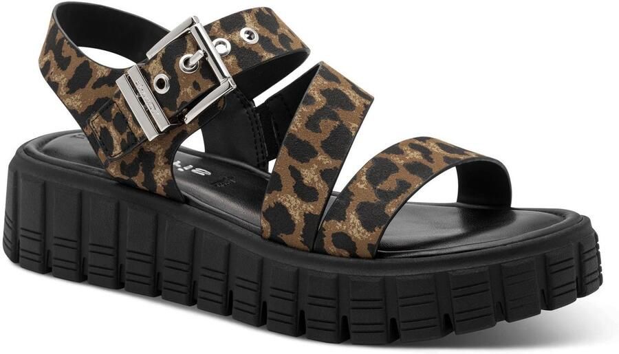Tamaris dames sandalen zwart leopard
