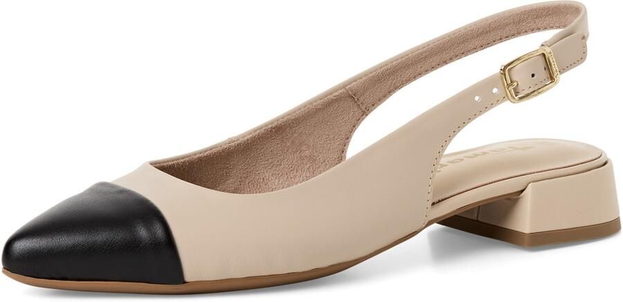 Tamaris Ballerina's van leer met blokhak - Foto 2