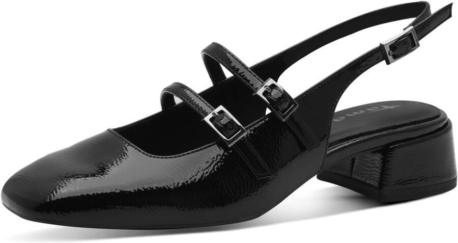 Tamaris Slingback pumps blokhak avondschuh in modieuze vierkante vorm - Foto 2