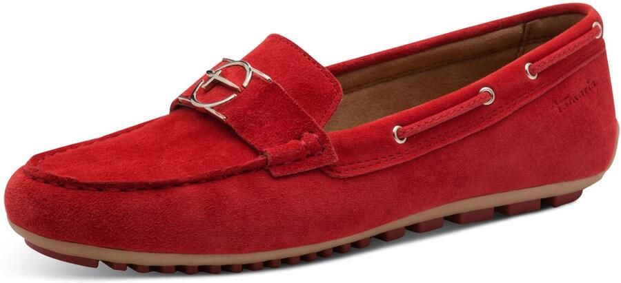 Tamaris dames slip-on schoen 1-24630-44 500 Moccassin damesschoenen leer rood