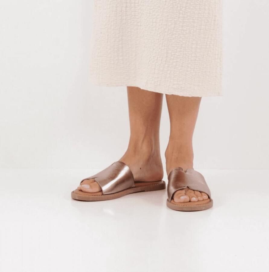 Tamaris leren muiltje 1-27135-42 915 damesschoenen slip-on M2713542 metallic