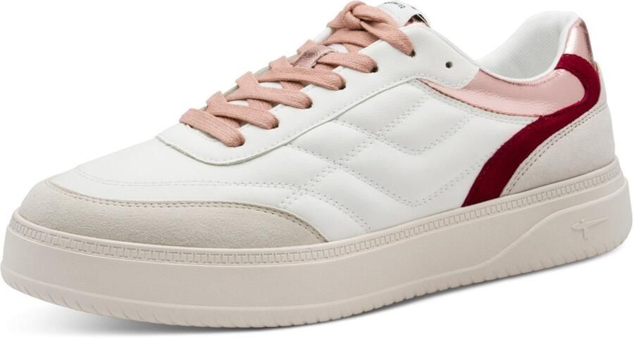 Tamaris Plateausneakers vrijetijdsschoen halfhoge schoen veterschoen met trendy sierstiksel