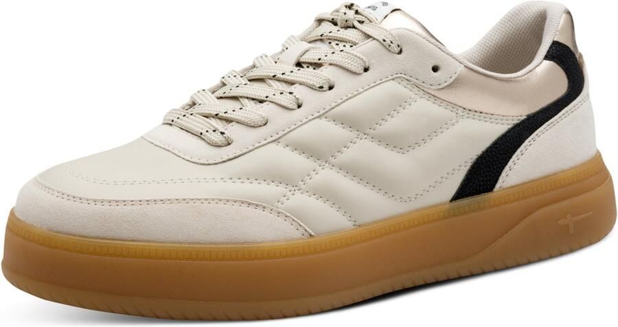 Tamaris Plateausneakers vrijetijdsschoen halfhoge schoen veterschoen met trendy sierstiksel