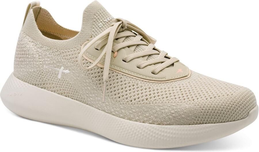 Tamaris dames sneaker 1-23715-46-418 dames lage veganistische beige sneaker