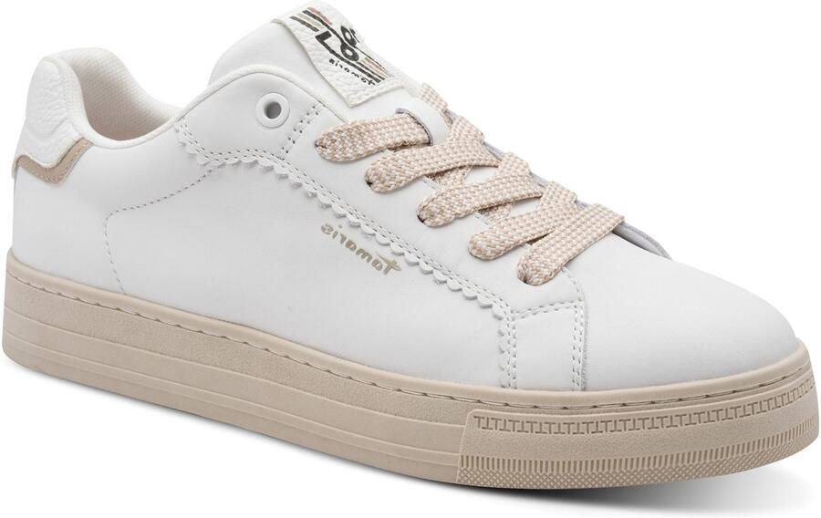 Tamaris dames leren sneaker 1-23730-47-117 dames veterschoen Wit - Foto 3