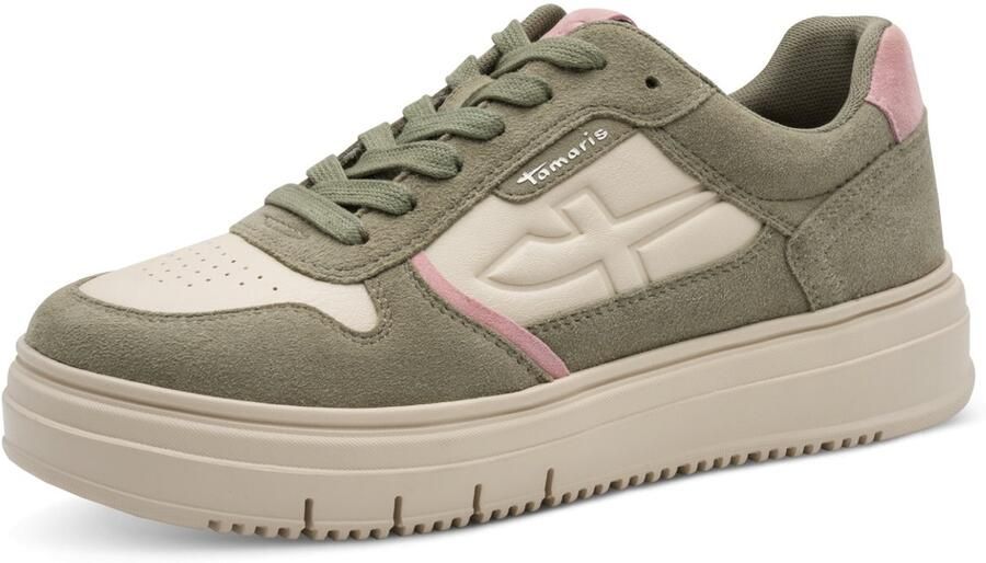 Tamaris Plateausneakers trendsneaker vrijetijdsschoen veterschoen in coole basket-stijl