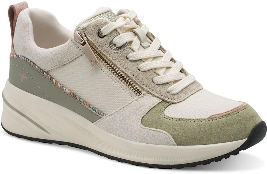 Tamaris Sneakers laag lichtgroen natuurwit