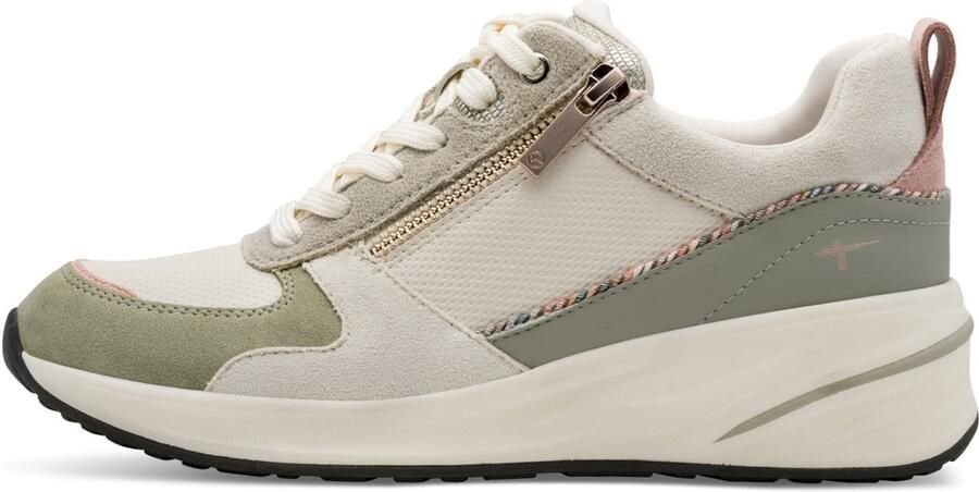 Tamaris Sneakers laag lichtgroen natuurwit