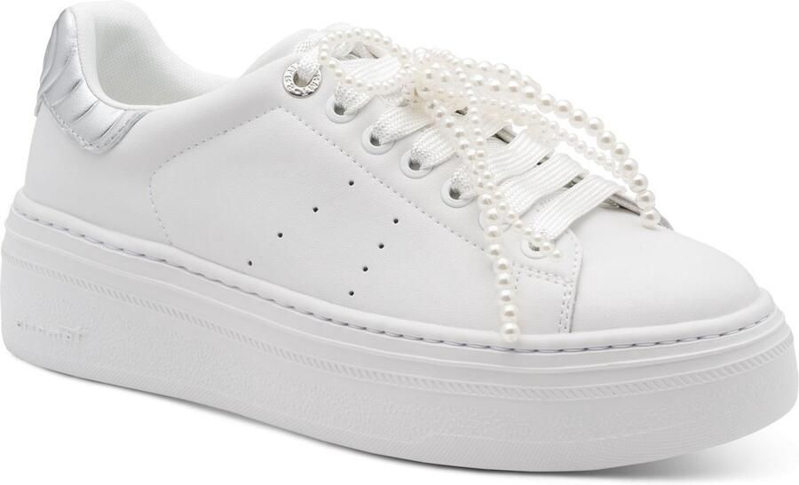 Tamaris damestrainers 1-23755-45 171 Lage Top Dames glitter M2375545 Wit Zilver