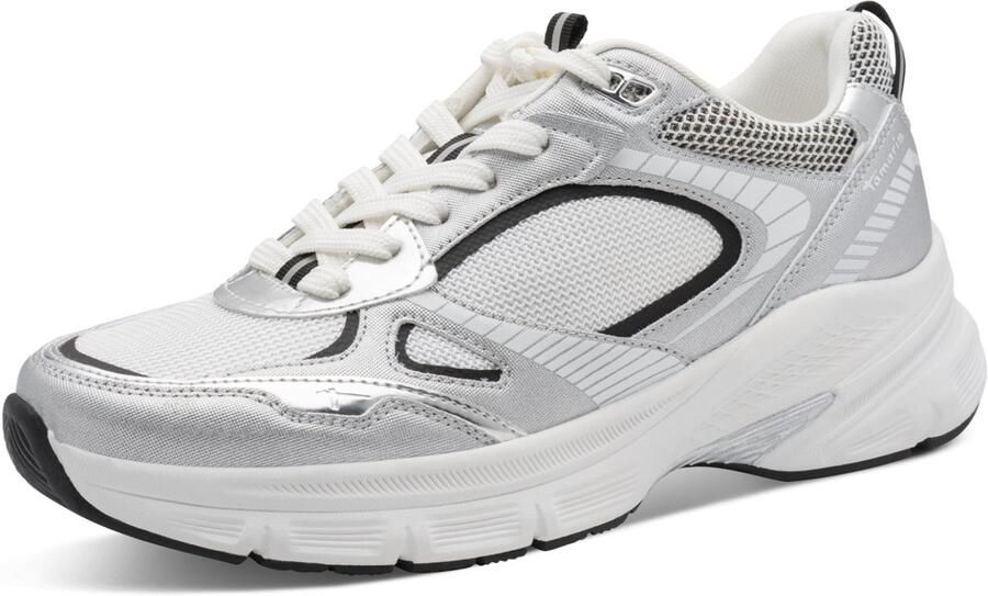 Tamaris dames sneaker 1-23759-45-941 damesschoenen laag model zilver