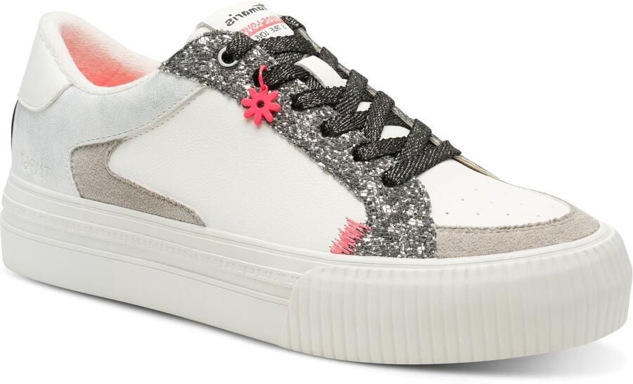 Tamaris dames sneaker 1-23789-46-171 lage schoenen veganistisch Wit Zilver - Foto 2