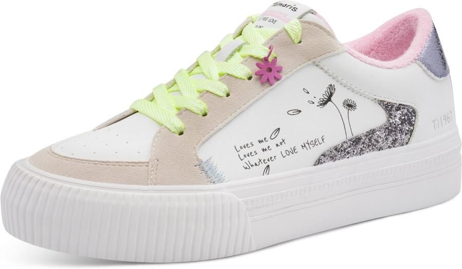 Tamaris dames sneaker 1-23789-46 197 lage schoenen veganistisch wit - Foto 2