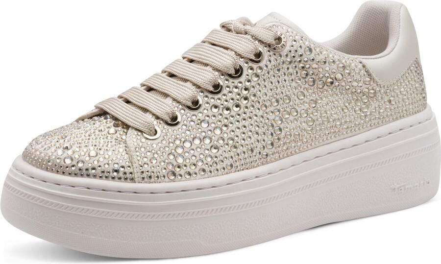 Tamaris dames sneaker 1-23795-46-179 dames lage glitter beige - Foto 2