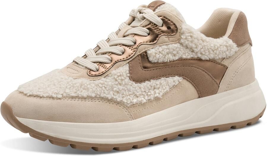 Tamaris dames sneaker Low 1-23795-45 401 dames M2379545 Beige Suede