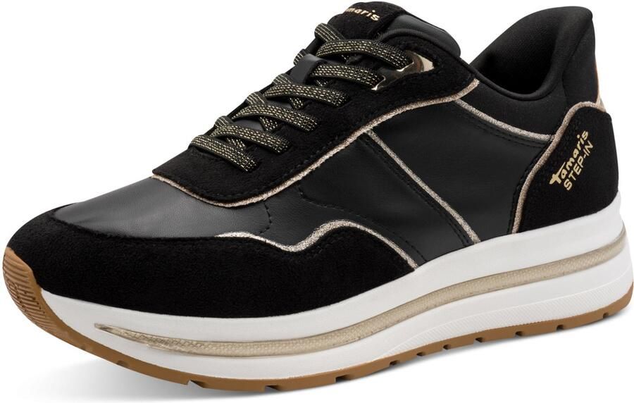 Tamaris dames sneaker vrijetijdsschoen Step-In 1-23766-46 001 zwart