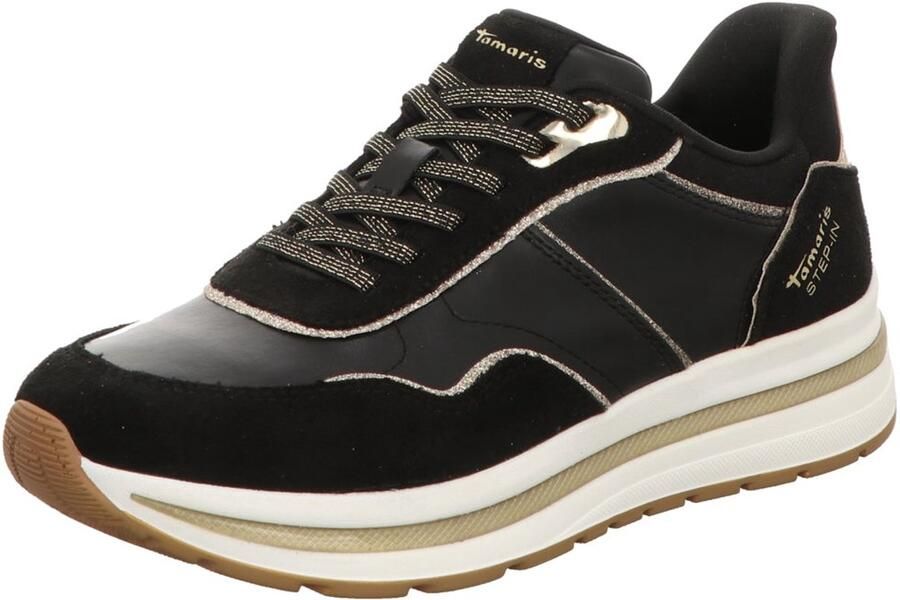 Tamaris dames sneaker vrijetijdsschoen Step-In 1-23766-46 001 zwart