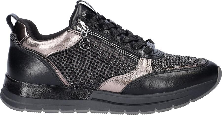 Tamaris Plateausneakers vrijetijdsschoen lage schoen veterschoen in vegan uitvoering