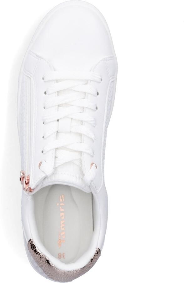 Tamaris Plateausneakers vrijetijdsschoen halfschoen veterschoen met inzetten en glinsterdetails