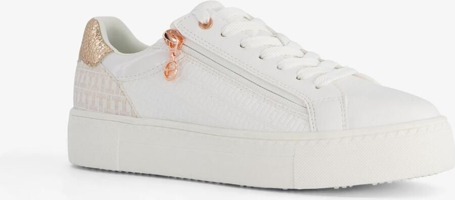 Tamaris Plateausneakers vrijetijdsschoen halfschoen veterschoen met inzetten en glinsterdetails - Foto 3