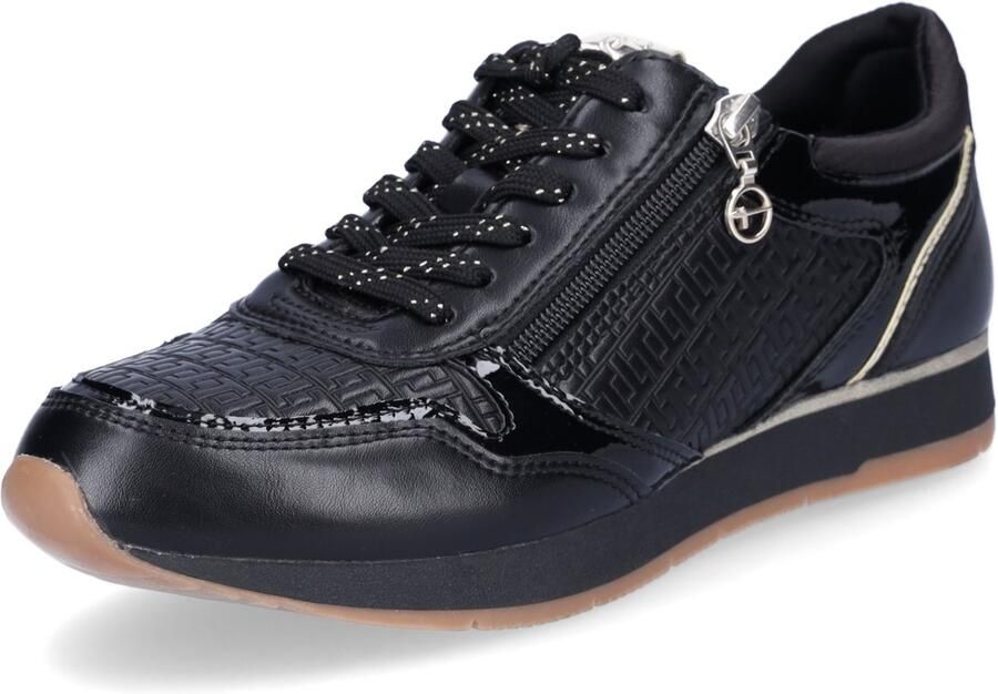 Tamaris Plateausneakers vrijetijdsschoen lage schoen veterschoen met subtiele metallic-details