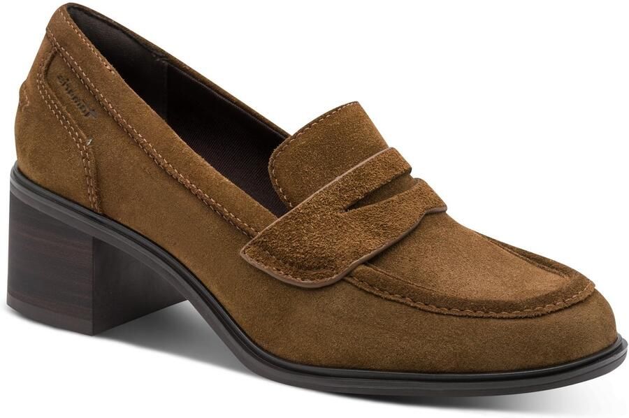 Tamaris instappers met hak cognac